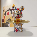 Artistic Bear Figurine | Modern Blue and Gold Decor with Luxurious Finish | Unique Accent for Contemporary Interiors 5