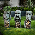 Artistic Face Planter | Outdoor Planter with Solar LED Glow | Weather-Resistant Design for Unique Garden Decor 4