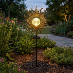 Artistic Outdoor Path Light with Solar Power | Handcrafted Iron Design for Cozy Ambience 0