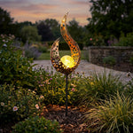 Artistic Outdoor Path Light with Solar Power | Handcrafted Iron Design for Cozy Ambience 5