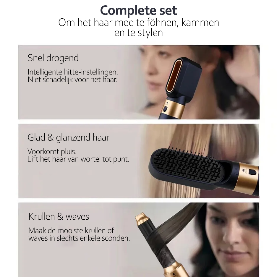 AuraStyle | 5-in-1 Ionic Hair Styler with Adjustable Heat & Interchangeable Attachments | Effortless Versatile Styling Tool 4