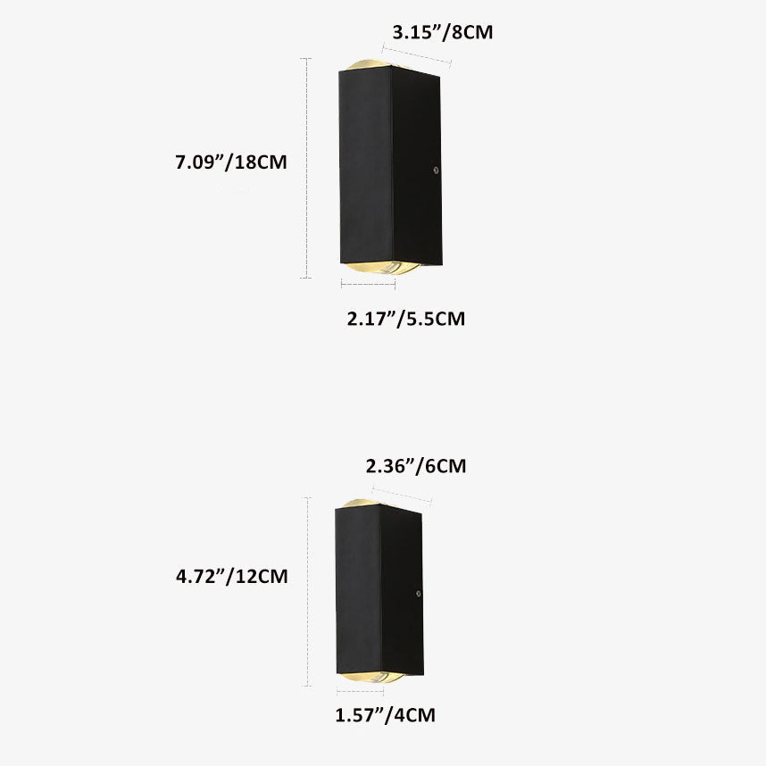 AureaStone | Modern Sleek Black LED Outdoor Wall Sconce Lighting 4