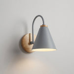 AureliaLamp | Downward Cone Shade Sconce with Natural Wood Accent | Modern Minimalist Wall Light for Cozy Illumination 5