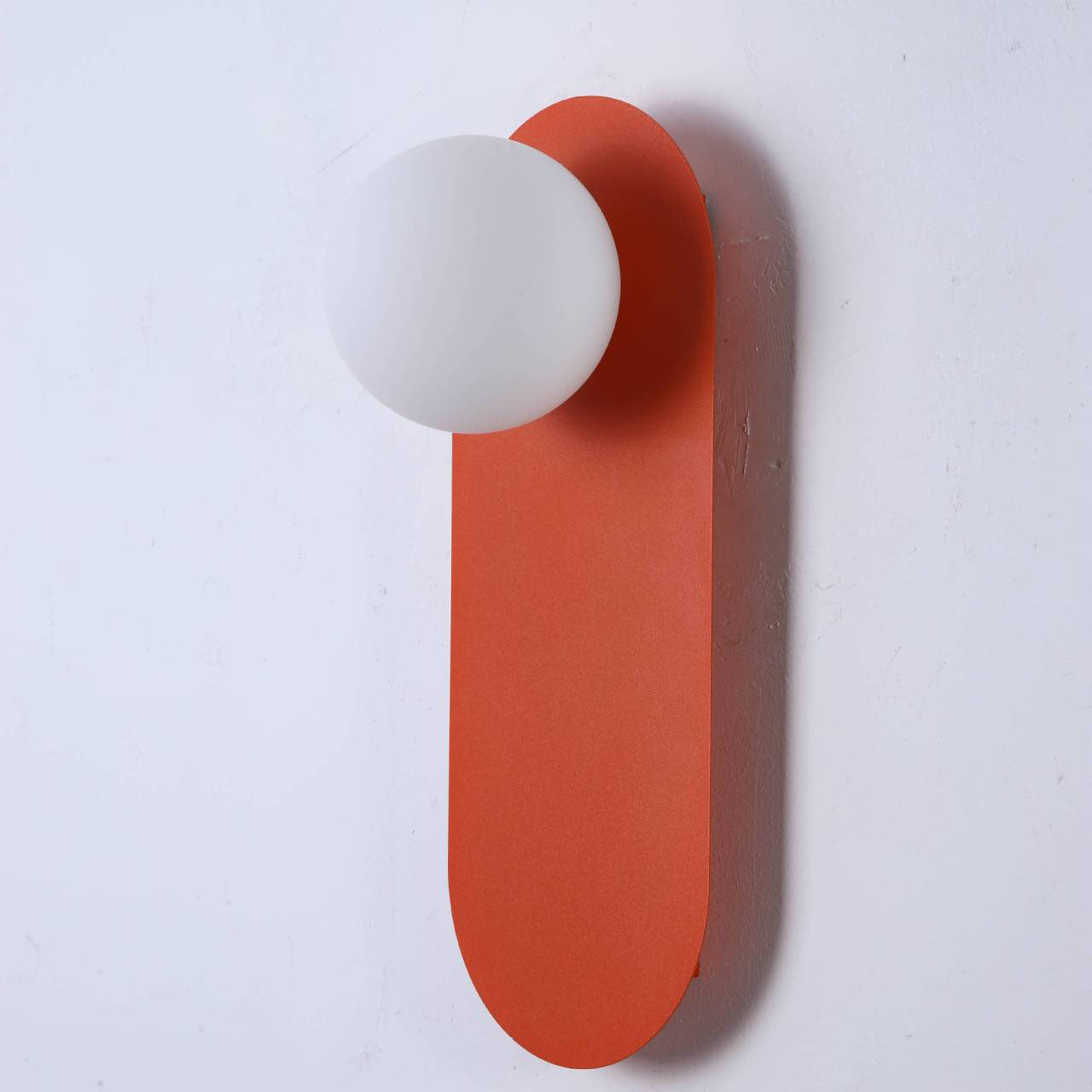 AuroraGlow | Stylish Modern Glass Wall Sconce with Orange Base 4