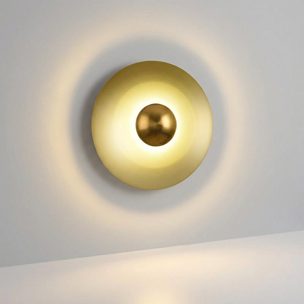 Auroryn | Round Halo Wall Light with Integrated LED Technology | Elegant Gold Finish for Cozy Ambiance 6