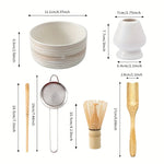 Authentic Matcha Tea Whisk Set | Complete 6-Piece Pottery Tools for Perfect Tea Preparation 2