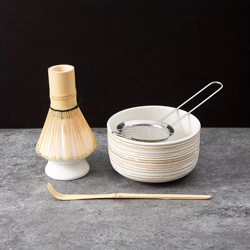 Authentic Matcha Tea Whisk Set | Complete 6-Piece Pottery Tools for Perfect Tea Preparation 4