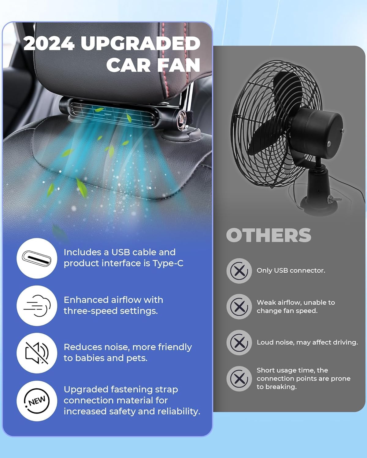 AutoBreeze | USB Fan for Car with 3 Adjustable Speeds | Bladeless Design for Safe Comfort 6