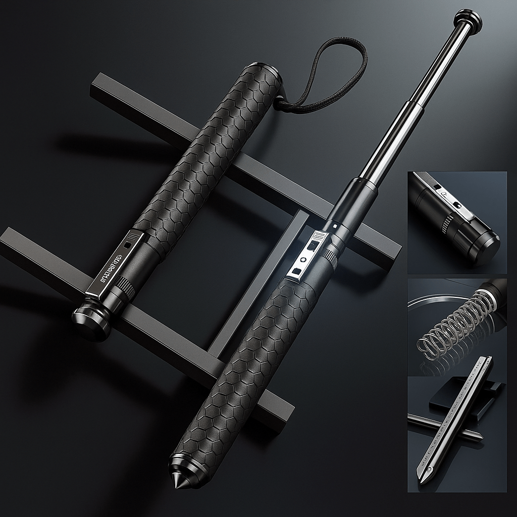 Automatic Self-Defense Walking Stick with Quick-Deploy Mechanism | Adjustable Ergonomic Design for Enhanced Stability 0