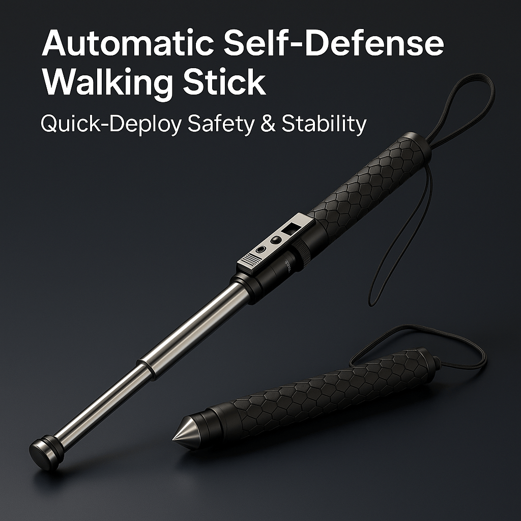 Automatic Self-Defense Walking Stick with Quick-Deploy Mechanism | Adjustable Ergonomic Design for Enhanced Stability 7