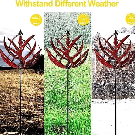 Metal Wind Spinner for Garden and Porch, Kinetic Yard Art and Outdoor Garden Decor for Patio – image 10