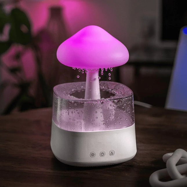 Rain Cloud Humidifier for Bedroom, Portable Humidifier with Essential Oil Diffuser, 7 Color Night Light and Rain Sound