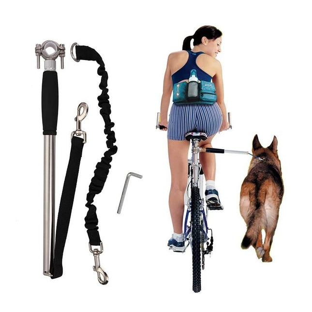Dog Bike Leash Attachment, Stainless Steel Dog Bicycle Leash, Dog Bike Harness for Walking Dogs While Cycling