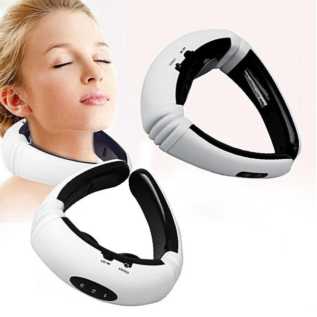 Electric Neck Massager, Portable Neck Massager with 6 Massage Programs, Neck Pain Reliever for Muscle Tension and Stress