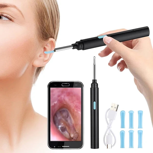 Ear Cleaner with Camera, Earwax Removal Tool with HD WiFi Camera and App, Ear Wax Cleaner with Spoon Tip for Adults