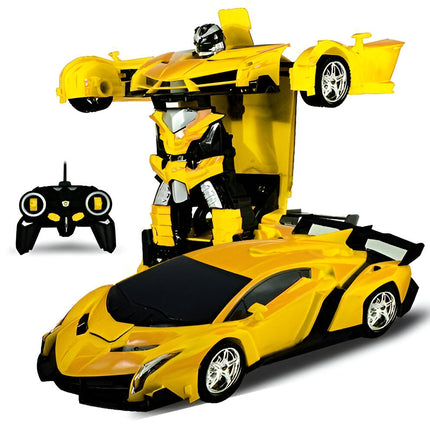 Remote Control Car Transformer Toy, Transforming RC Car Robot 2 in 1, Robot Toy Car with 4 Channel Remote