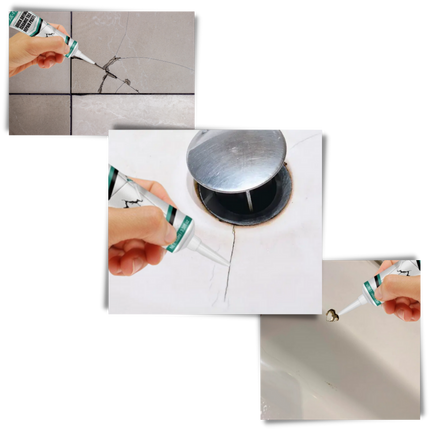 Ceramic Repair Paste Set with Scraper and Sandpaper, Tile Grout Repair for Sink and Shower