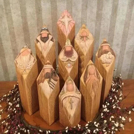 Nativity Statues, Column Style Outdoor Nativity Set for Indoor and Shaded Outdoor Decor