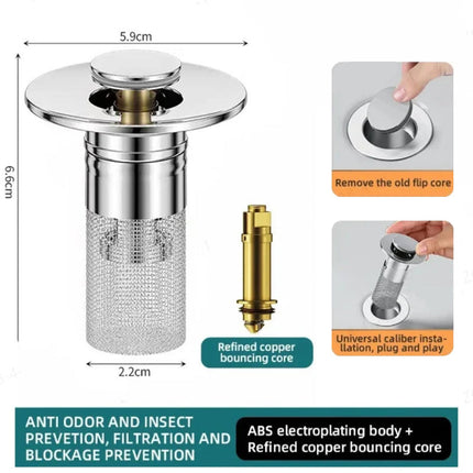 Sink Stopper Pop Up, Stainless Steel Sink Drain Strainer Basket – image 6