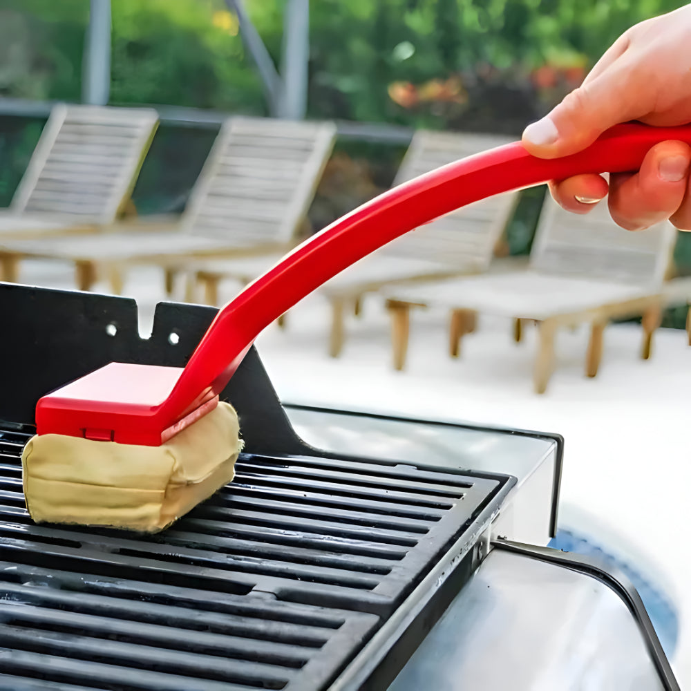 BBQ Essentials | Grill Cleaning Brush with Long Handle & Steam Scrub Design | Bristle-Free Pad for Effortless Cleaning 0