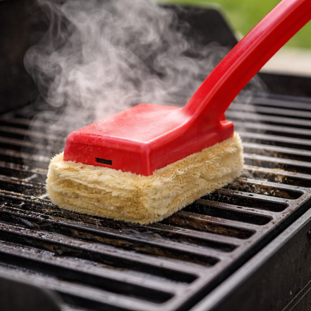 BBQ Grill Cleaning Brush | Steam-Assisted Bristle-Free Scrubber with Long Handle for Effortless Cleaning 0