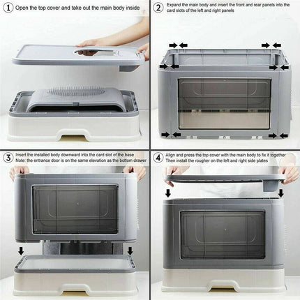 Cat Litter Box with Drawer, Enclosed Cat Litter Box for Large Cats – image 6