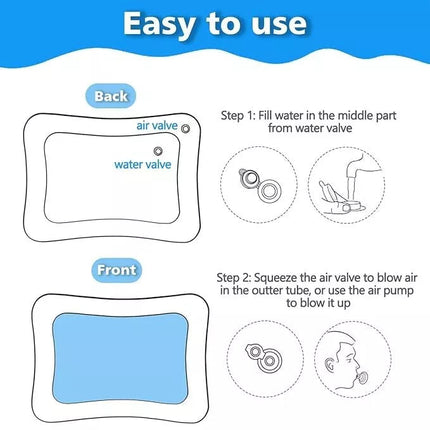 Tummy Time Mat for Babies, Inflatable Baby Water Play Mat with Floating Shapes, BPA Free Material – image 4