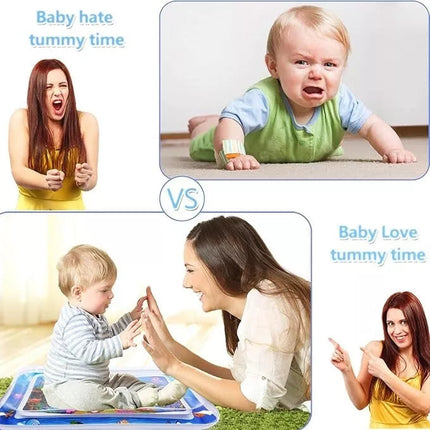 Tummy Time Mat for Babies, Inflatable Baby Water Play Mat with Floating Shapes, Portable Design – image 3