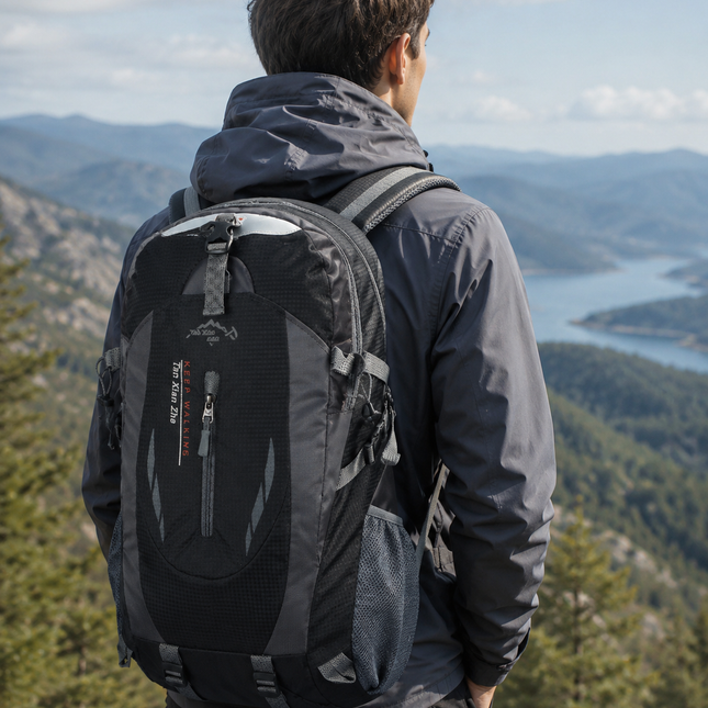 Travel Backpack for Men, Waterproof Hiking Backpack 36 to 55L, Nylon Dry Bag Backpack for Camping and Fishing