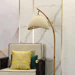 BambooGlow | Elegant Modern Standing Floor Lamp with Fabric Shade 3