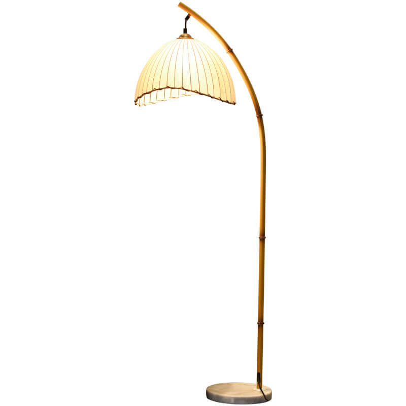 BambooGlow | Elegant Modern Standing Floor Lamp with Fabric Shade 6
