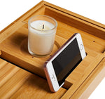 Bamboo Bath Caddy Tray | Adjustable Design with Wine Glass Holder | Perfect for Relaxation 4
