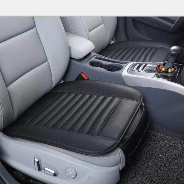 Bamboo Charcoal Car Seat Cushion | Leather Design for Odor Absorption 0