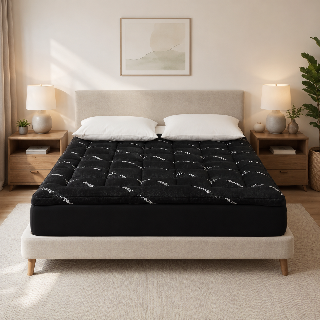 Bamboo Mattress Topper with Extra Thickness & Cooling Design | Queen Size for Enhanced Sleep Quality 0