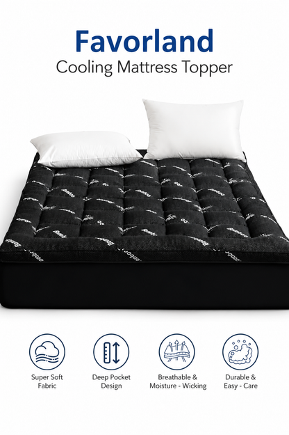 Bamboo Mattress Topper with Extra Thickness & Cooling Design | Queen Size for Enhanced Sleep Quality 3