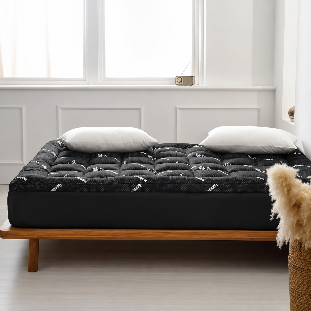 Bamboo Mattress Topper with Extra Thickness & Cooling Design | Queen Size for Enhanced Sleep Quality 5