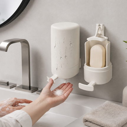 Wall Mounted Bar Soap Grinder for Hand Washing, Waterproof ABS and Stainless Steel Soap Powder Dispenser with 3 Level Gear
