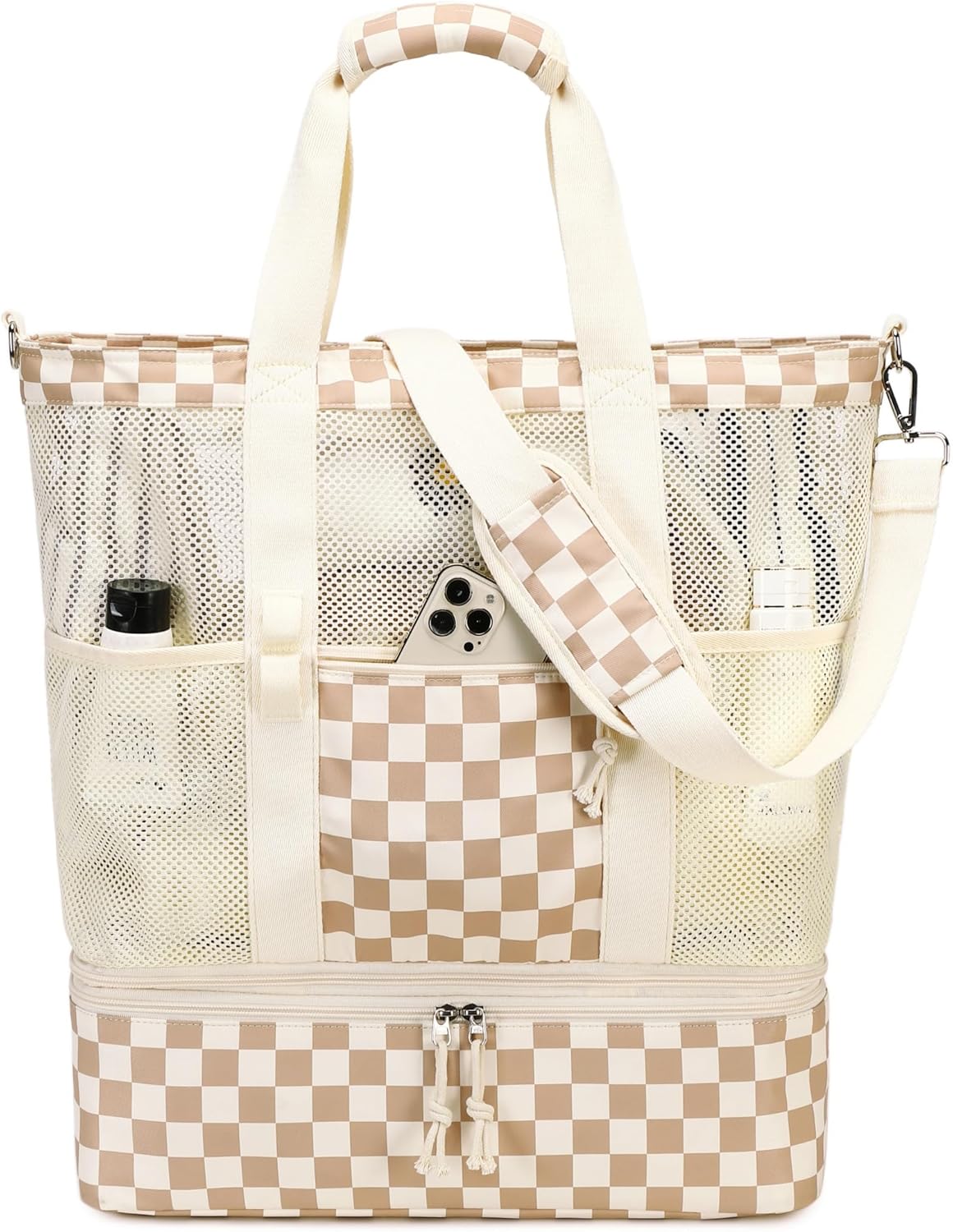 Beach Tote Bag with Insulated Cooler Compartment | Spacious Design for Summer Adventures 0