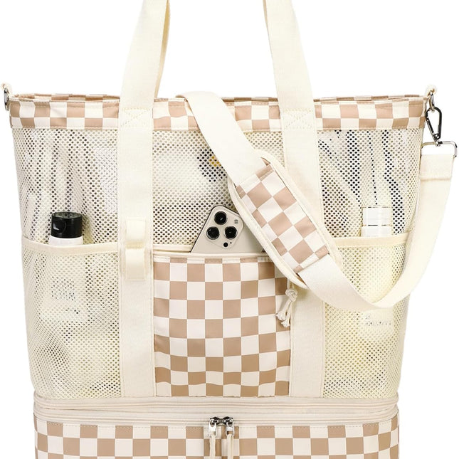 Beach Tote Bag with Insulated Cooler Compartment | Spacious Design for Summer Adventures 0
