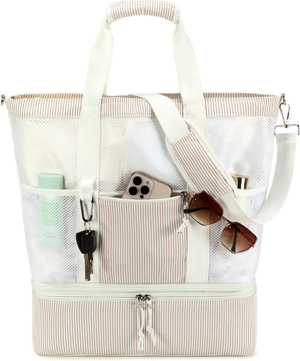 Beach Tote Bag with Insulated Cooler Compartment | Spacious Design for Summer Adventures 10