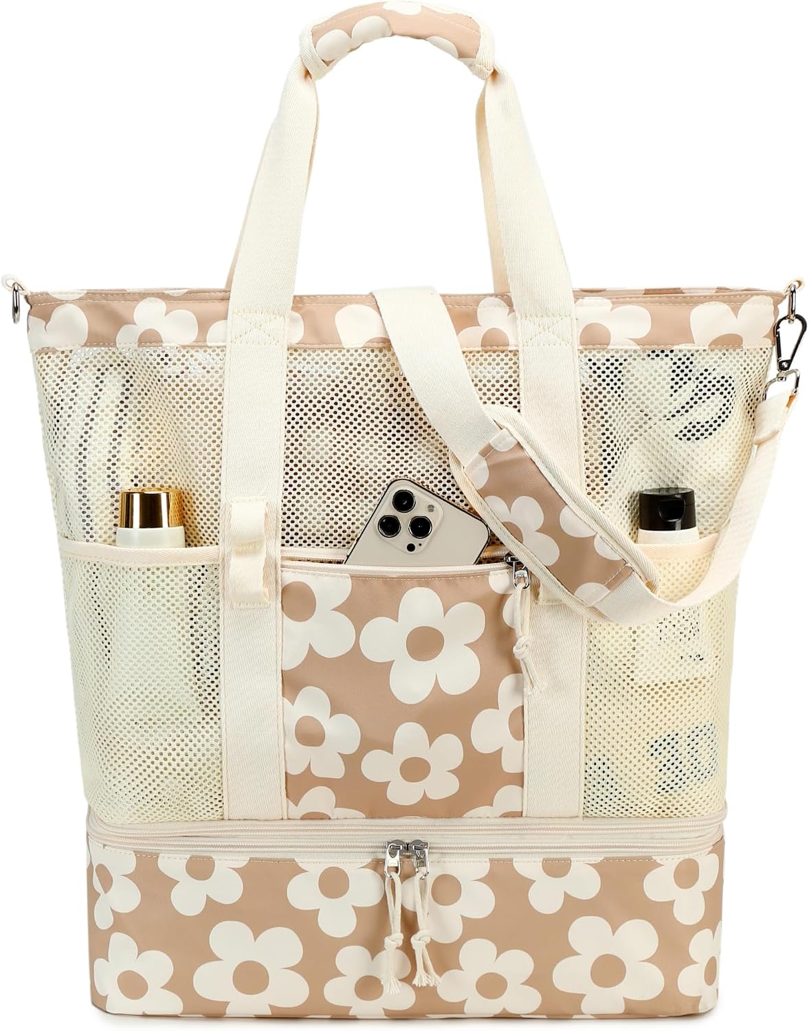 Beach Tote Bag with Insulated Cooler Compartment | Spacious Design for Summer Adventures 16