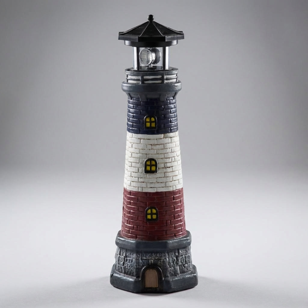 Beaconix | Solar Powered Decorative Lighthouse with Rotating LED Light | Charming Outdoor Accent for Cozy Ambiance 0