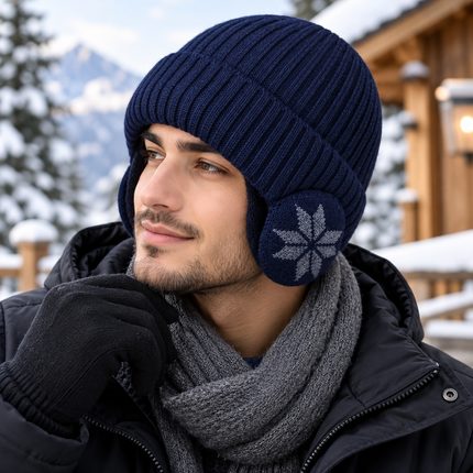 Beanies with Ear Flaps, Warm Ribbed Beanie Hat – image 6