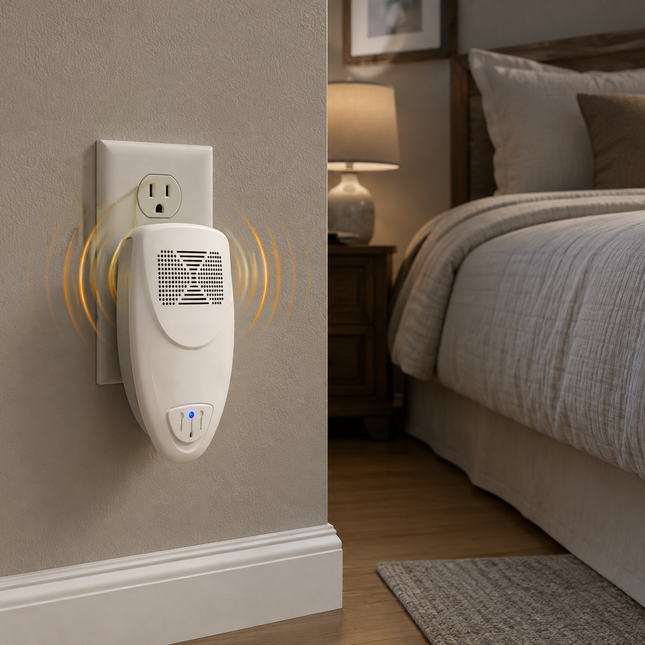 Bed Bug Repellent Plug In, Ultrasonic Bed Bug Repeller for Bedroom, Chemical Free Bed Bug Deterrent Covering 215 Sq Ft
