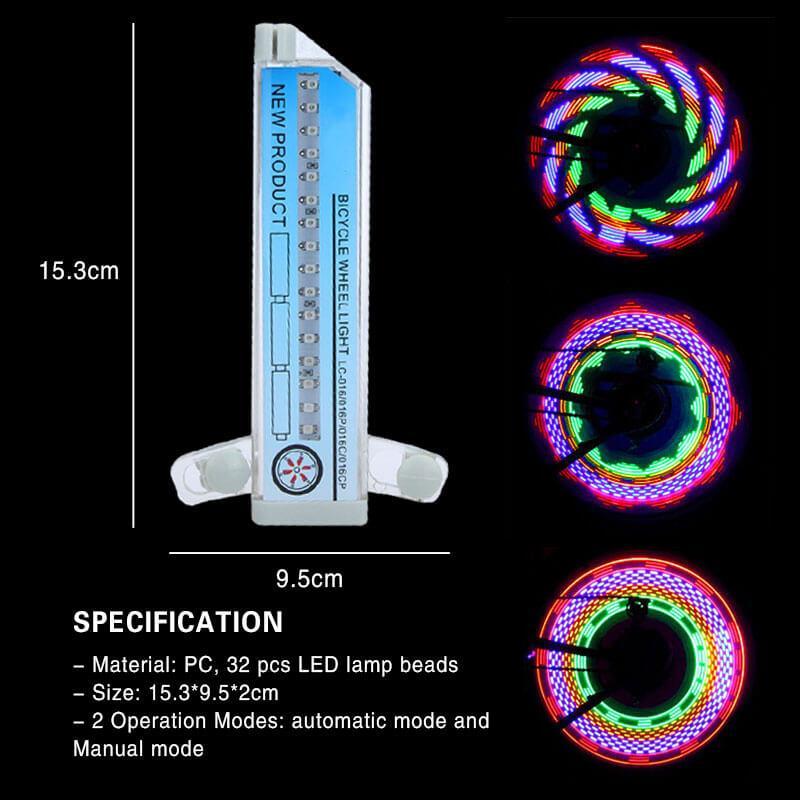 Bicycle Lights | Spoke LED Lights with 32 RGB Patterns | High Visibility Accessory for Safety 0