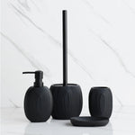 Black Ribbed Bathroom Set with Wall-Mount Design | Modern Minimalist Accessories for Stylish Organization 1