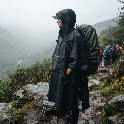 Rain Ponchos for Adults, Reusable Rain Poncho for Hiking and Camping, Packable Rain Poncho with Storage Pouch
