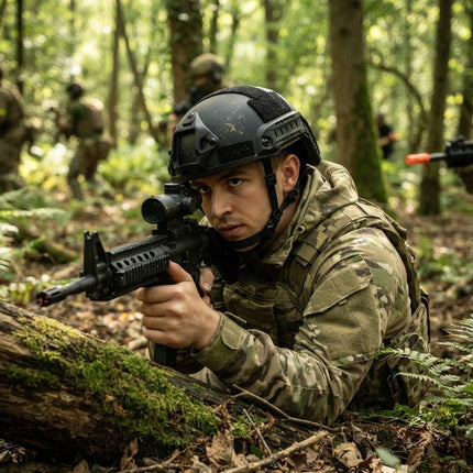 Tactical Helmets for Airsoft, Airsoft Helmet with Rails and Chin Strap, Airsoft Gear for Hunting and Outdoor Games
