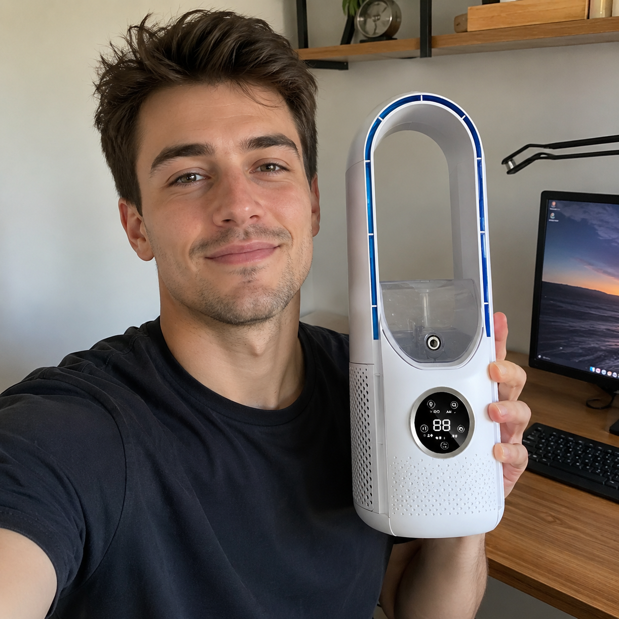 Bladeless Tower Fan | Portable Cooling Fan with Remote Control & Sleep Mode for Enhanced Personal Comfort 0