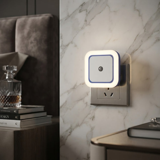 Plug In Night Light for Bedroom, Dusk to Dawn Night Light with Light Sensor, LED Night Lamp for Hallway and Bathroom